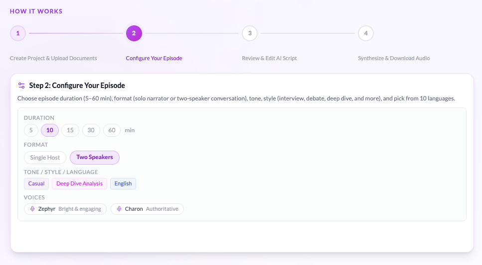 Step 2: Configure Your Episode
